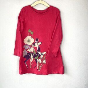 Tea Collection Rosemarkie Graphic Dress Pink Deer 4